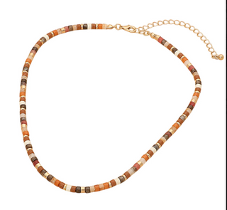 Small Bead Mix Necklace - Brown Mix