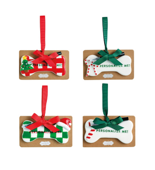 Personalize Me Dog Bone Ornament Sets - Assorted