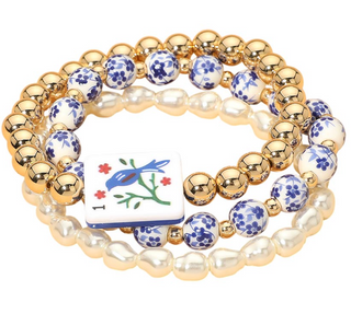 Mahjong Triple Flower Bracelet - Bird Bam
