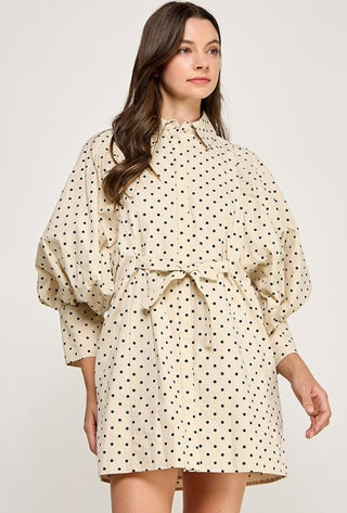 Café Noir Balloon Sleeve Dress
