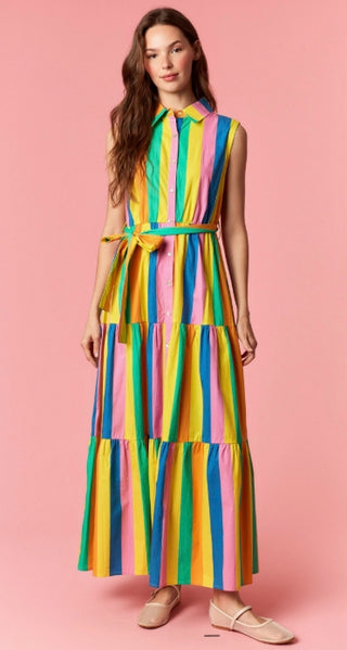 Rainbow Breeze Tiered Maxi Dress