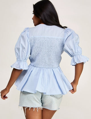 Cloudflower Button-Up Blouse