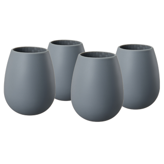 Unbreakable Silicone Stemless Wine Glassware Set Of 4 Reusable Shatterproof Tumbler Drinkware For Wi