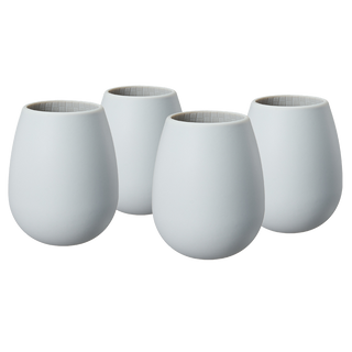 Unbreakable Silicone Stemless Wine Glassware Set Of 4 Reusable Shatterproof Tumbler Drinkware For Wi