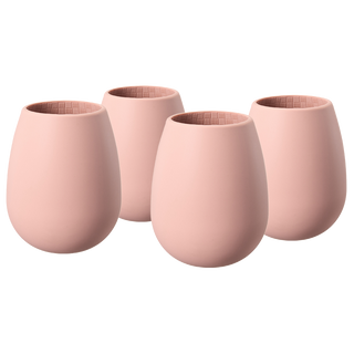 Unbreakable Silicone Stemless Wine Glassware Set Of 4 Reusable Shatterproof Tumbler Drinkware For Wi