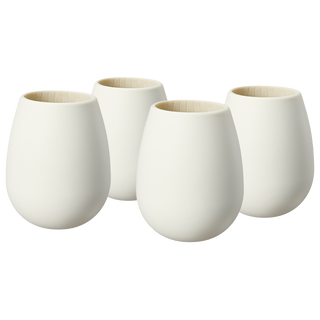 Unbreakable Silicone Stemless Wine Glassware Set Of 4 Reusable Shatterproof Tumbler Drinkware For Wi