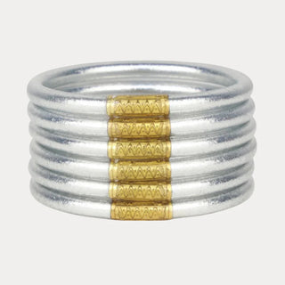 Budhagirl Silver All Weather Bangles® (Set of 6) - Serenity Prayer