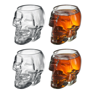 Monkey And Heroes Extra Large Skull Shot Glasses Set Of 4 Use Skull Head Cup For A Whiskey Scoth And