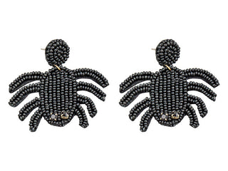 Seed Bead Spider Earrings