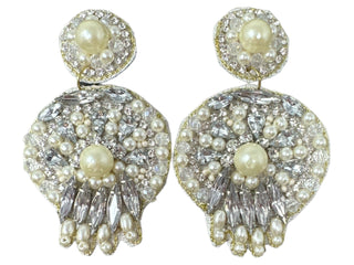 Spring Pearl and Rhinestone Earrings