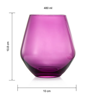 Amethyst Rose Colored Wine Glasses For Everyday Girlfriend Wife Valentines Day Set Of 2 Large 16 Oz