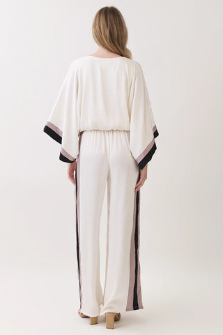 Polished Contrast Wide Leg Pants