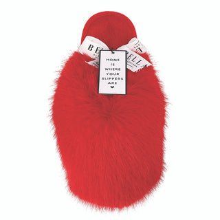 Snowball Plush Slippers - Red