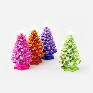 Metallic Tree with LED Lights and Timer / Adapter Med.