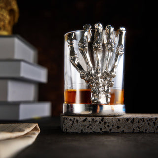 Skeleton Whiskey Glass Tumbler Single 10OZ Halloween Skeleton Glasses 4 3 H Goth Gifts Skeleton Gift