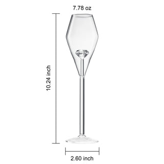 100 Carat Diamond Champagne Flutes Crystal Shaped Inside Wedding Toast Glass Set Of 2 7 Oz Cocktail