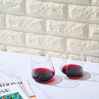 Rolling Un Spillable Stemless Spinning Aerating Wine Glasses Set Of 2 Spill Proof Aerating Wine Glas
