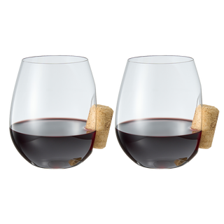 Corked Stemless Wine Glasses Set Of 2 Stuck In The Glass Wine Cork Cocktail Glassware Enthusiast Gif
