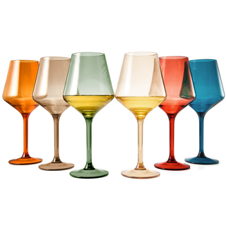 European Style Crystal Stemmed Wine Glasses Acrylic Glasses Tritan Drinkware Unbreakable Muted Color