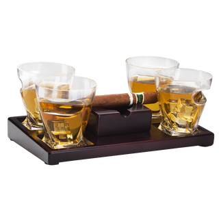 Cigar Holder Whiskey Glasses Premium Barware Gift Elegant Drinkware Collection