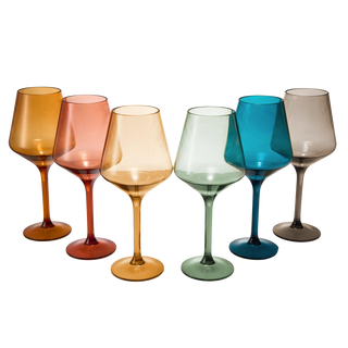European Style Crystal Stemmed Wine Glasses Acrylic Glasses Tritan Drinkware Unbreakable Muted Color
