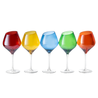 Slanted Rim Colored Wine Glasses By Set Of 5 Stylish And Slant Rim Wine Glasses For