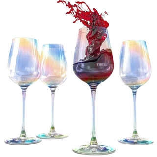 Iridescent Luster Large Radiance Wine Glasses Premium Barware Gift