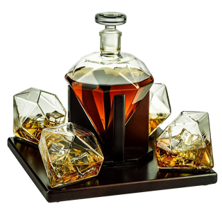 Diamond Decanter Set Premium Barware Gift Elegant Drinkware Collection