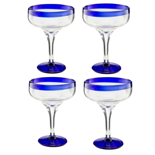 Mexican Hand Blown Margarita Glasses Premium Barware Gift Elegant Drinkware Collection