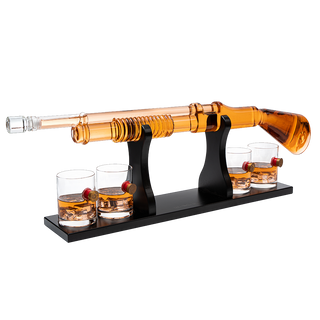 Shotgun Whiskey Decanter Set Limited Edition Silencer Stopper 800 Ml 4 12OZ Bullet Glasses Unique Gi