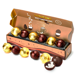 Hot Chocolate Bombs Set Of 6 Delicious Cocoa Bombs Filled With Marshmallows 2 Flavors Caramel Fudge