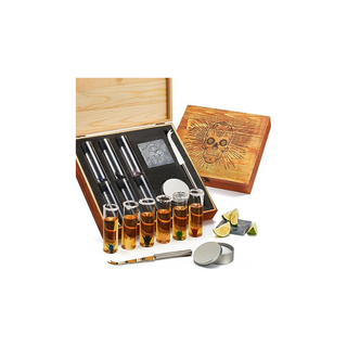 Tequila Shot Glass Salt Gift Set For Men Women Six Agave Shot Glasses Knife For Limes One Skull Coas