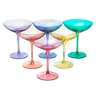 Champagne Coupes 12OZ By Colorful Champagne Glasses Prosecco Mimosa Glasses Set Cock