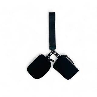 Classic Black Double Pouch Wristlet