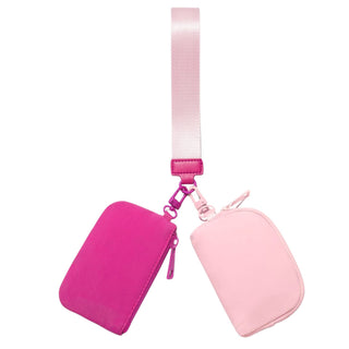 Sweet Pink Double Pouch Wristlet