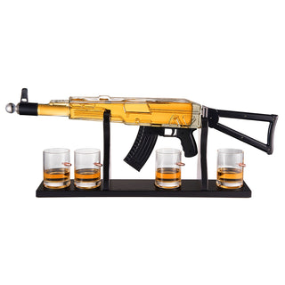 Gun Whiskey Decanter Set Limited Edition Silencer Stopper 710 Ml 4 10 5OZ Bullet Glasses Unique Gift