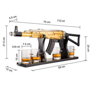 Gun Whiskey Decanter Set Limited Edition Silencer Stopper 710 Ml 4 10 5OZ Bullet Glasses Unique Gift