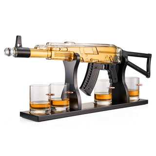 Gun Whiskey Decanter Set Limited Edition Silencer Stopper 710 Ml 4 10 5OZ Bullet Glasses Unique Gift