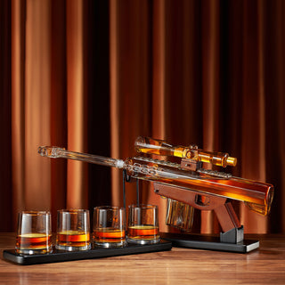 Gifts For Men Dad Whiskey Decanter Set Sniper Scope Glass Gun Ar Limited Edition Silencer Stopper 22