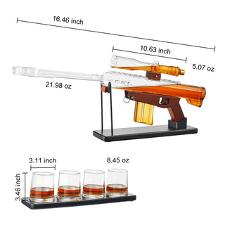 Gifts For Men Dad Whiskey Decanter Set Sniper Scope Glass Gun Ar Limited Edition Silencer Stopper 22