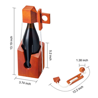 Wine Bottle Puzzle Game 3d Wooden Wine Bottle Holder Challenging Solve The Puzzle Lock Games For Adu