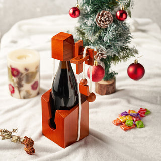 Wine Bottle Puzzle Game 3d Wooden Wine Bottle Holder Challenging Solve The Puzzle Lock Games For Adu
