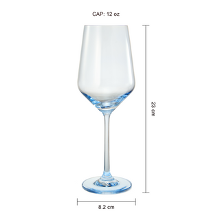 Winter Blue Colored Crystal Wine Glass Set Of 6 Shades Of Blue Large 12 Oz Glasses Unique Italian St