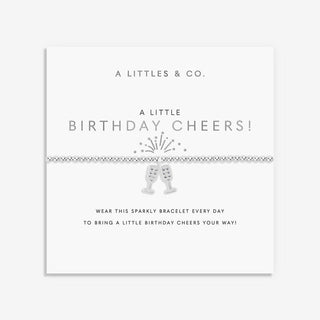 A LITTLE | BIRTHDAY CHEERS! | Silver | Bracelet | 6 7/8" stretch - Boutique Bella BellaBracelet