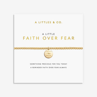 A LITTLE | FAITH OVER FEAR | Gold | Bracelet | 6 7/8" stretch - Boutique Bella BellaBracelet