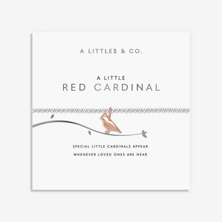 A LITTLE | RED CARDINAL | Silver Plated | Bracelet | 6 7/8" stretch - Boutique Bella BellaBracelet