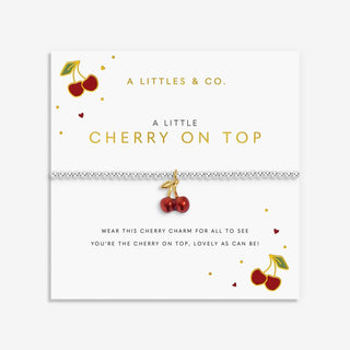 A LITTLE VIBES | CHERRY ON TOP | Silver Plated | Bracelet | 6 7/8" stretch - Boutique Bella BellaBracelet