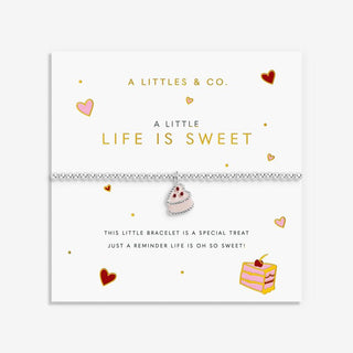 A LITTLE VIBES | LIFE IS SWEET | Silver Plated | Bracelet | 6 7/8" stretch - Boutique Bella BellaBracelet