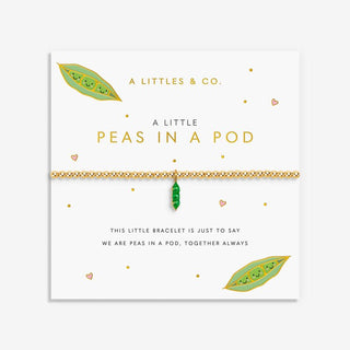 A LITTLE VIBES | PEAS IN A POD | Gold - Tone Plated | Bracelet | 6 7/8" stretch - Boutique Bella BellaBracelet