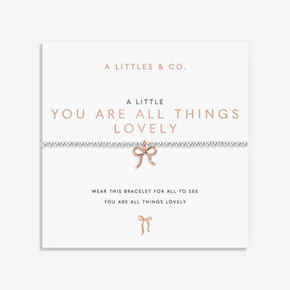 A LITTLE | YOU ARE ALL THINGS LOVELY | Silver & Rose Gold - Tone Plated | Bracelet | 6 7/8" stretch - Boutique Bella BellaBracelet